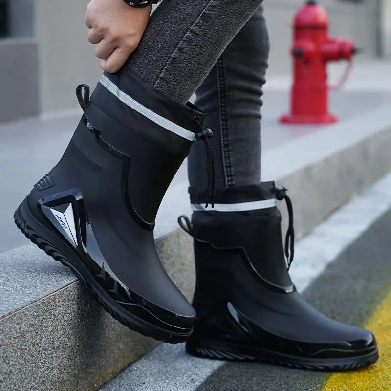 Waterproof Insulated Rain Boots for Motorcyclists & Cyclists – Non-Slip, Warm, All-Weather Riding Footwear