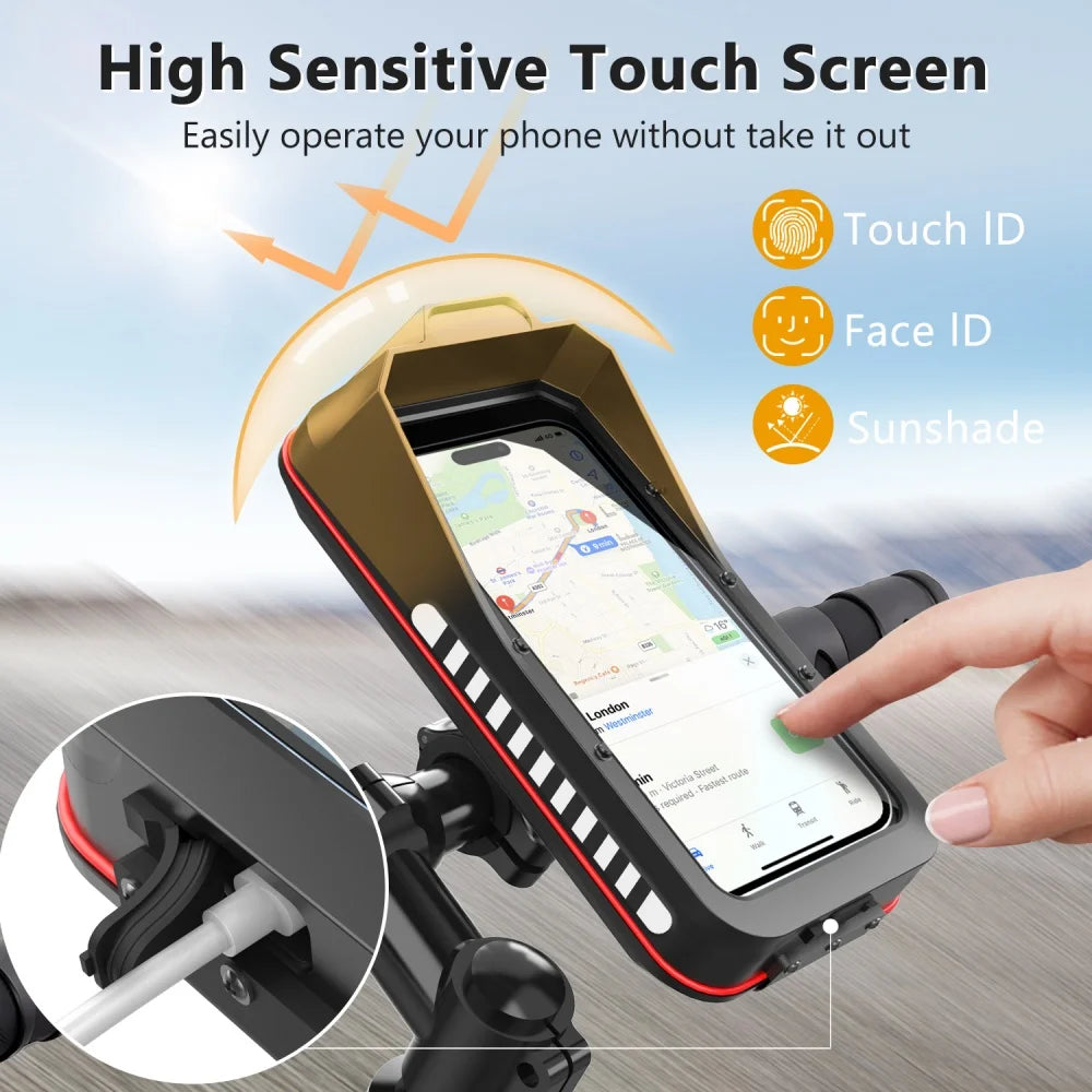 Waterproof Motorcycle & Bike Phone Holder – Universal Quick-Lock Mount