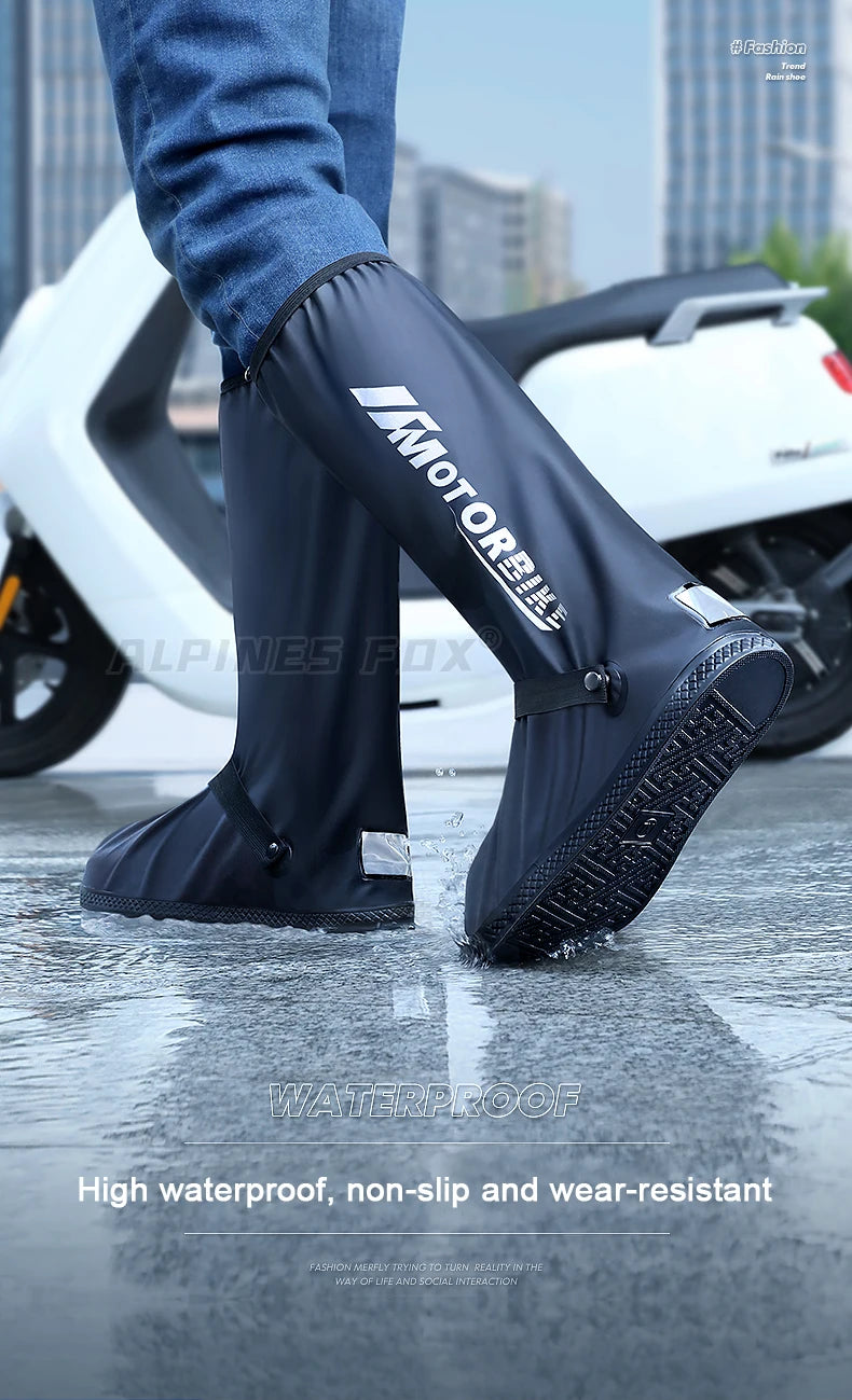 Waterproof Motorcycle Rain Boot Covers – Non-Slip, Reflective, Reusable