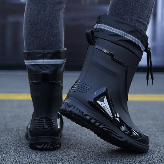 Waterproof Insulated Rain Boots for Motorcyclists & Cyclists – Non-Slip, Warm, All-Weather Riding Footwear